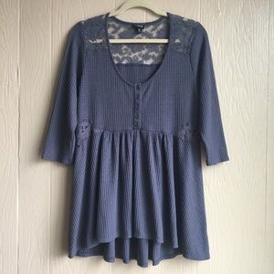 Torrid Thermal Lace Baby Doll Lace Detail Top